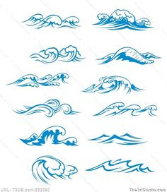 14 Simple Tribal Waves Vector Images - Simple Ocean Wave ...