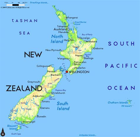 large  detailed  zealand map travel   world vacation