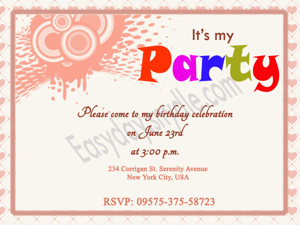 Birthday Invitation Wording