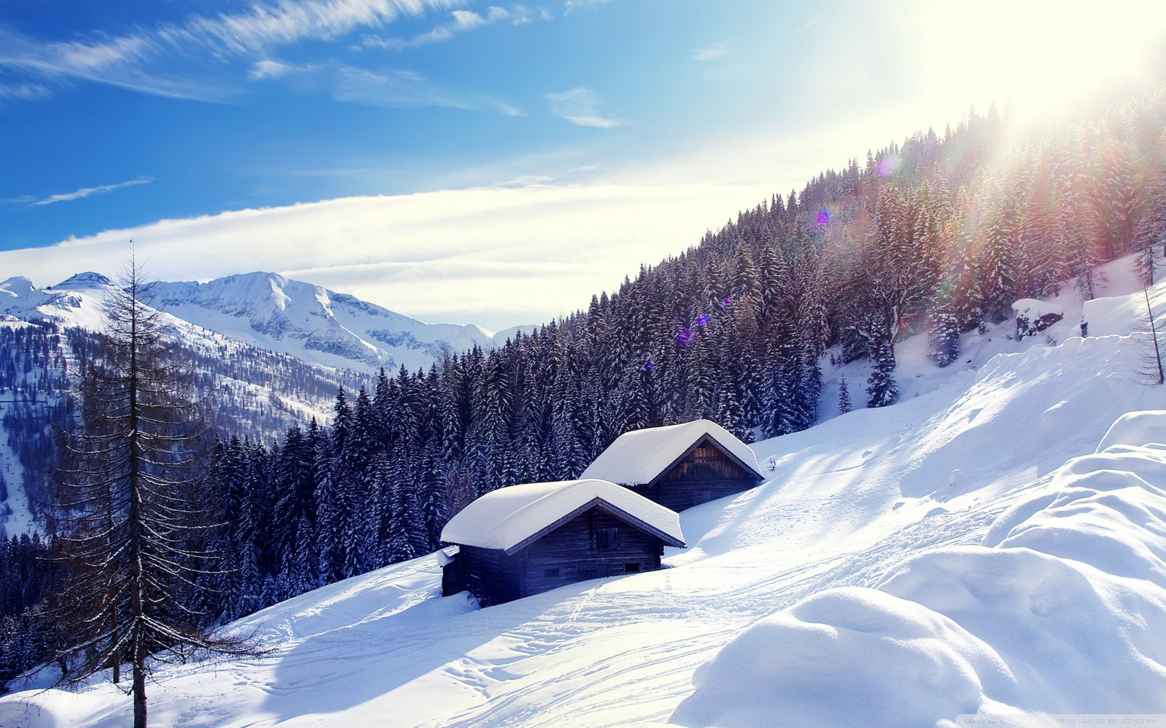 Snowy Mountain Cottage ❤ 4K HD Desktop Wallpaper for 4K Ultra HD