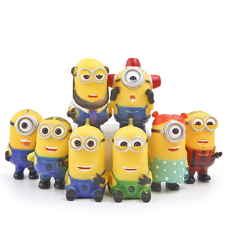 8PCS/Set Despicable Me Minion Action Figures Minions Mini Toys Resin ... - 8PCS Set Despicable Me Minion Action Figures Minions Mini Toys Resin Puppets Vinyl Doll KiDs Toy