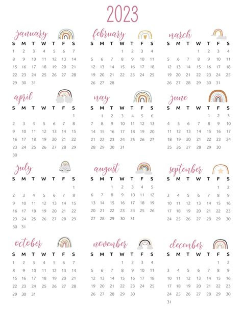  printable 2023 calendar one page world of printables