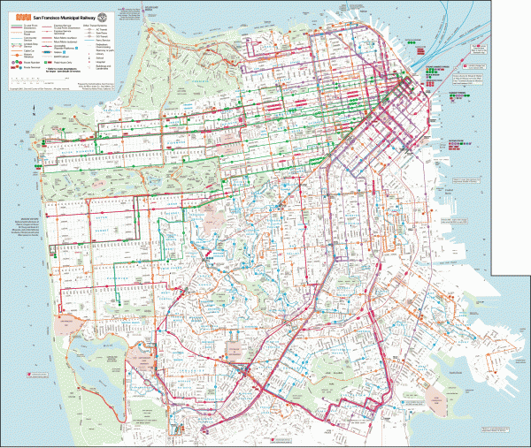 muni map san francisco San Francisco Muni System Map San Francisco Ca Mappery muni map san francisco