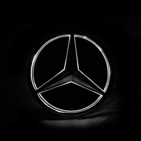 mercedes benz led emblem black car star logo badge front