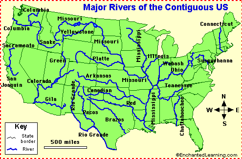 Usa Map Rivers