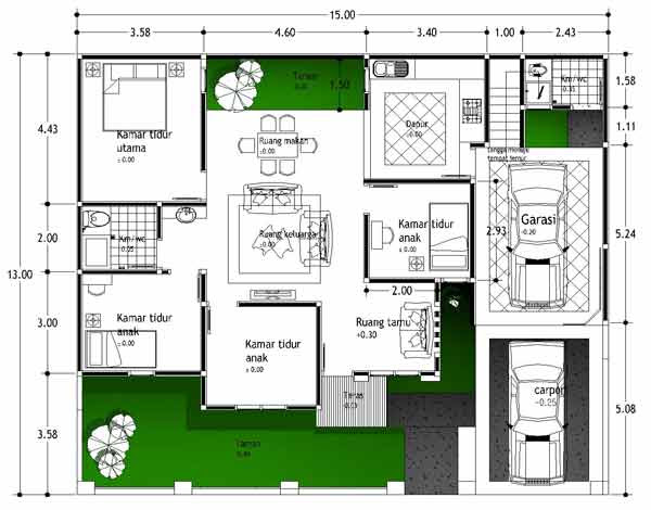 11 Denah  Rumah  3  Kamar  Tidur  Impian RUMAH  IMPIAN