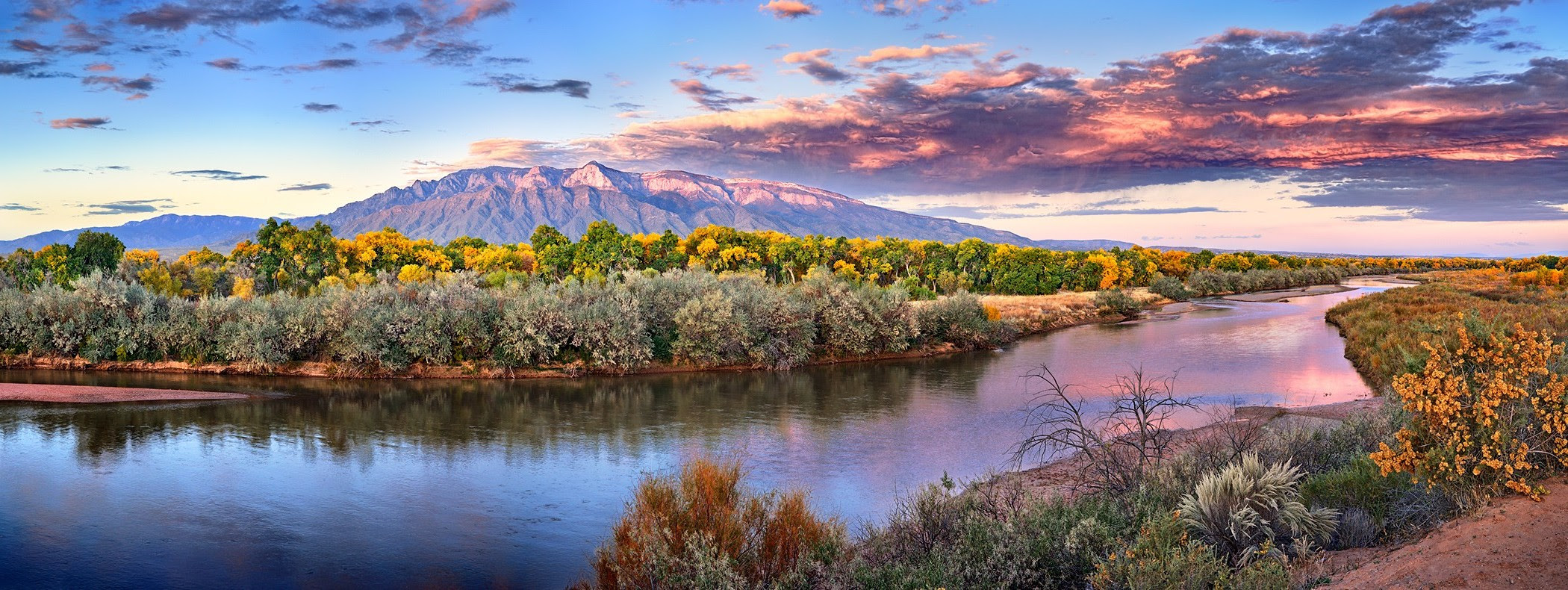 fall, River, New Mexico, Sunset, Forest, Clouds, Mountain ...