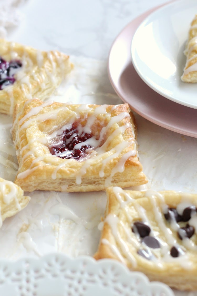 Puff Pastry Cream Cheese Danishes - Chocolate With Grace