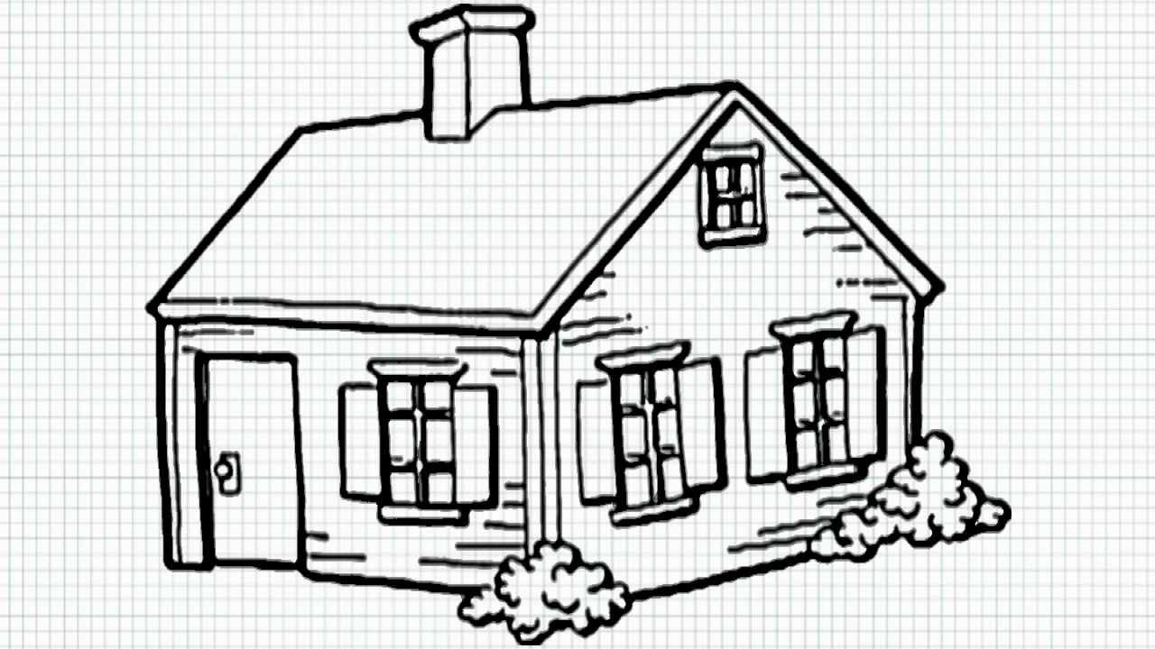 How to draw a house for kids YouTube