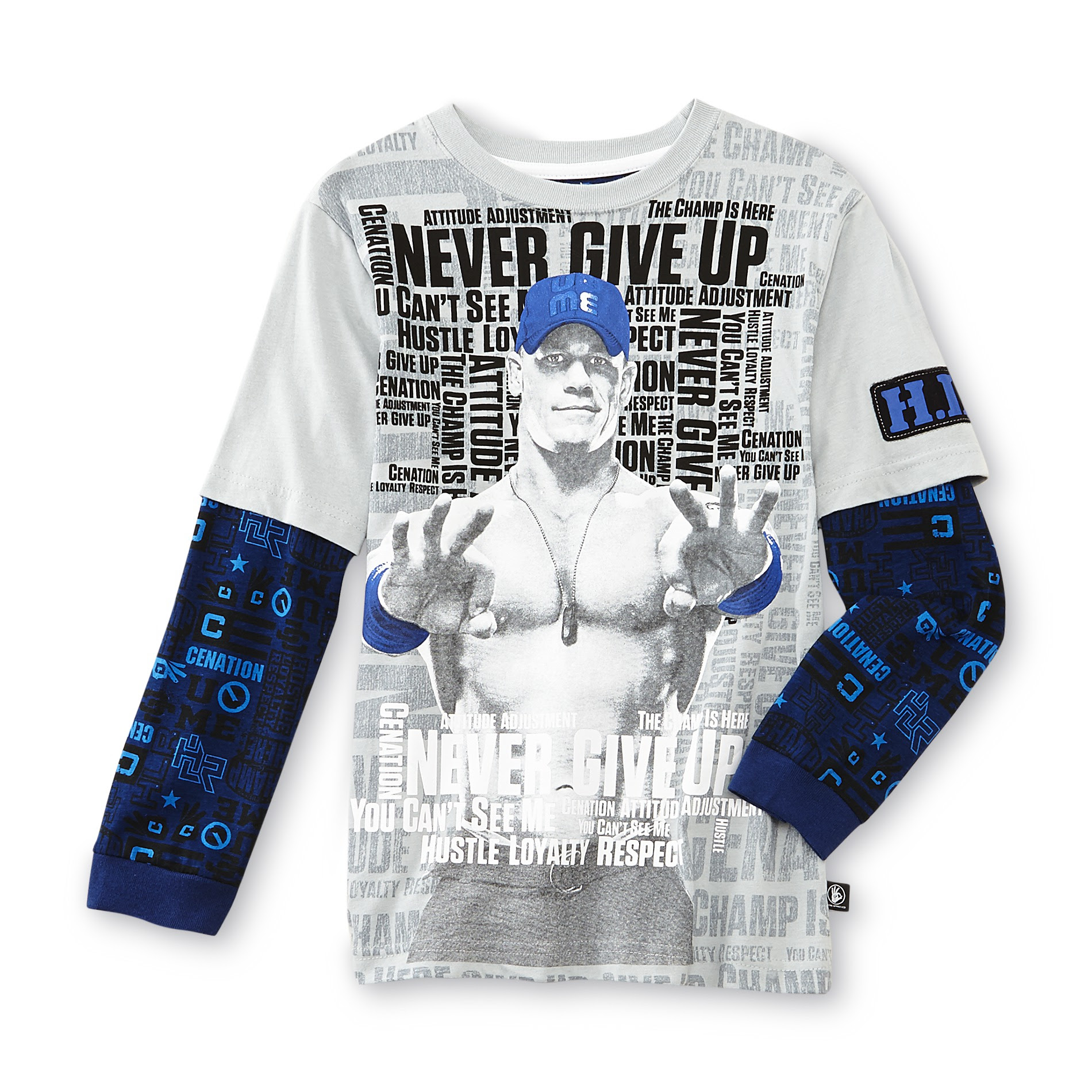 Never Give Up By John Cena Boy's Long-Sleeve Graphic T ...