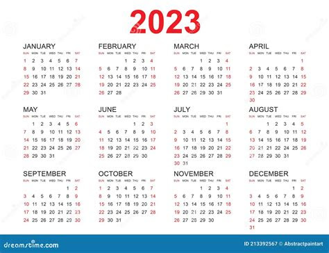  calendar 2023 template vector simple minimal design planner 2023 year