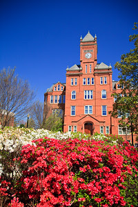 Johnson C. Smith University in Charlotte, NCThis is Biddle Memorial Hall with azaleas in bloom.Circa 1867