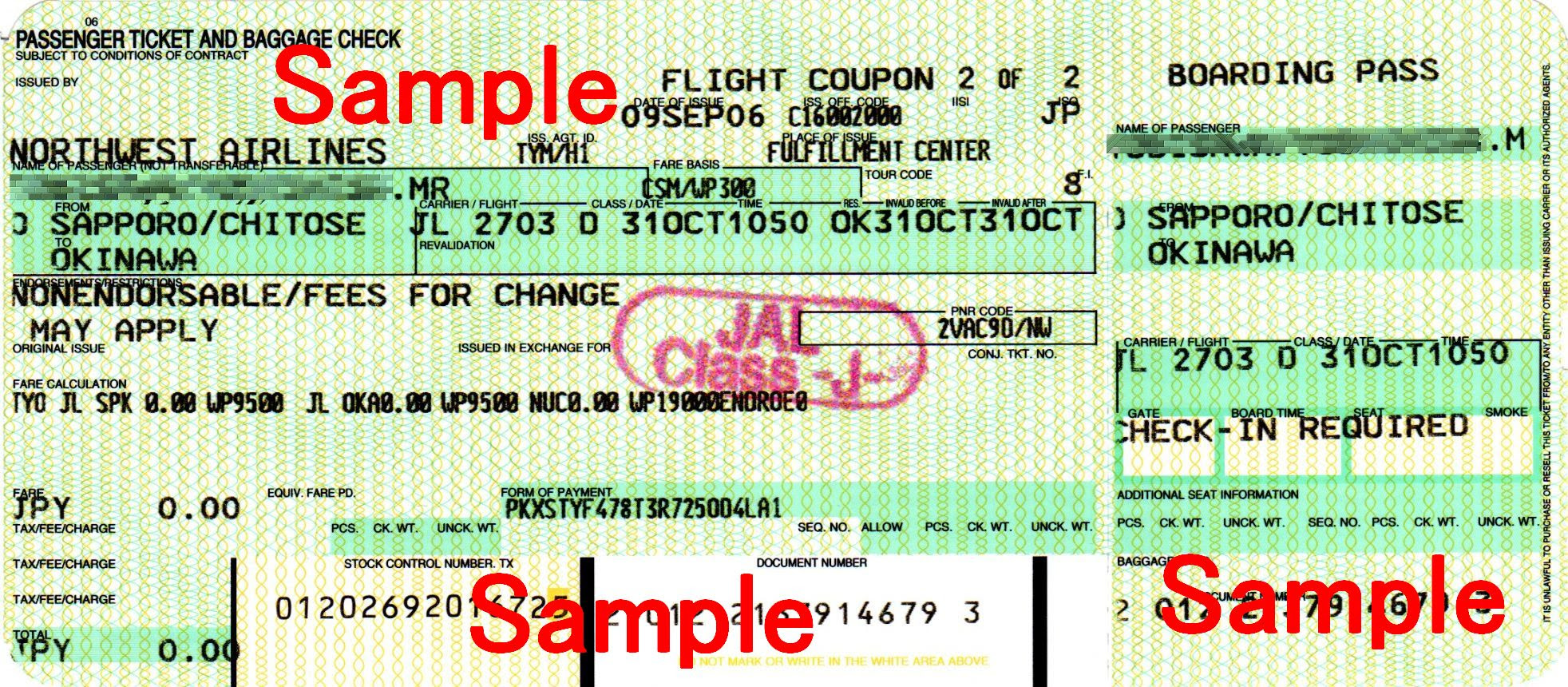 Download this Description Nwa Airline Ticket picture