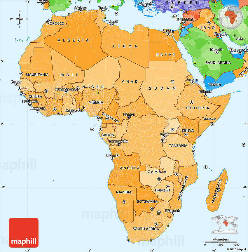 Map Of Africa And Asia