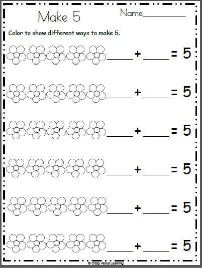 Kindergarten addition within 5 worksheets · kindergarten addition worksheets . ways to make 5 kindergarten worksheets zaria kline