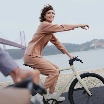 Woman riding on a bike in San Francisco