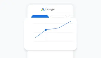 Ett diagram i översikten i Google Ads-appen som visar annonsresultatet över tid.