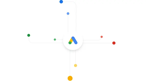 Linije sklopovske pločice koje vode do logotipa Google Adsa.