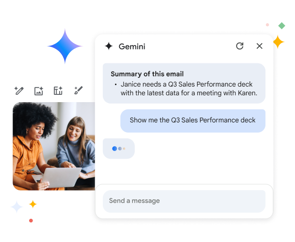 Kollegor använder Gemini för att samarbeta kring försäljningsargument