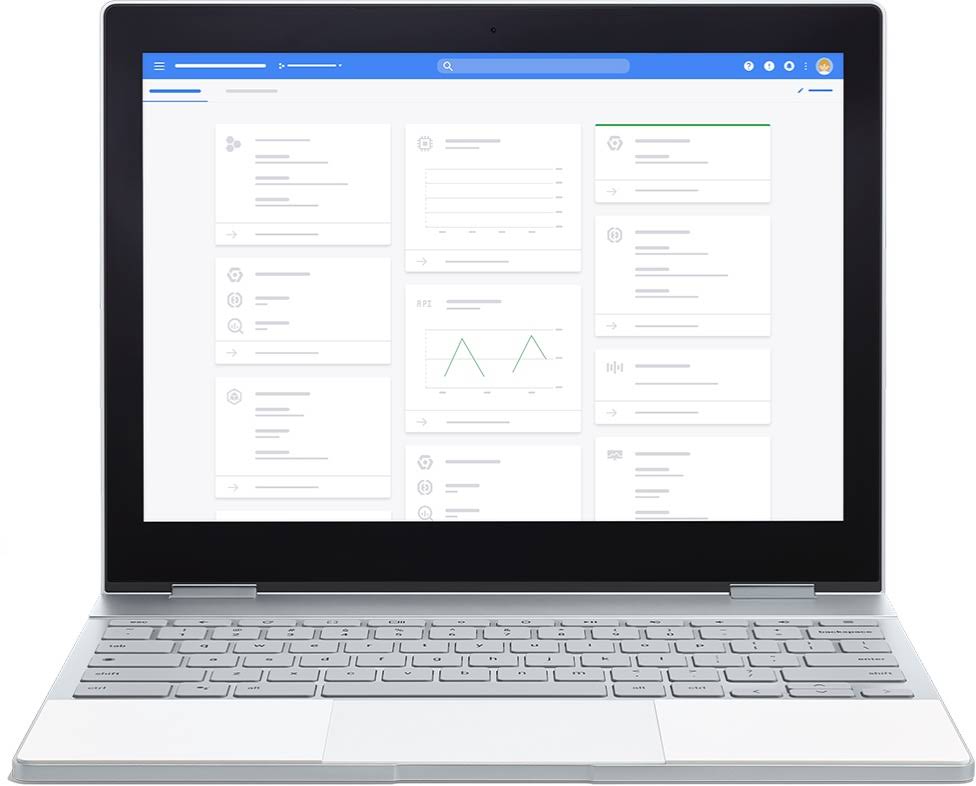 Chromebook Laptop showing Google dashboard.