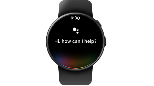 Using Google Assistant on a Wear OS smartwatch to start a Routine by saying “Hey Google, commuting to work” and then the watch displays the weather, that day’s calendar, and that it’s playing music on the phone.