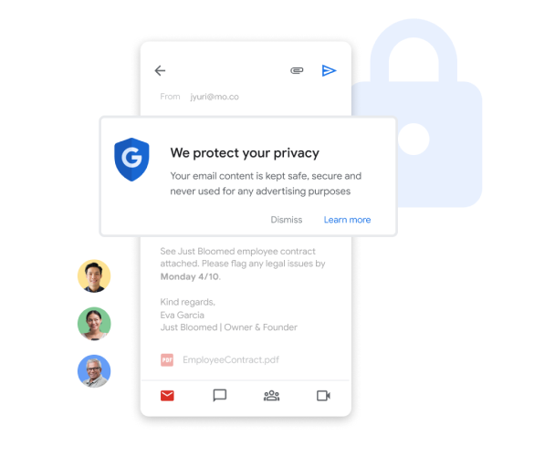 Sicurezza di livello enterprise su Gmail per proteggere la tua azienda 