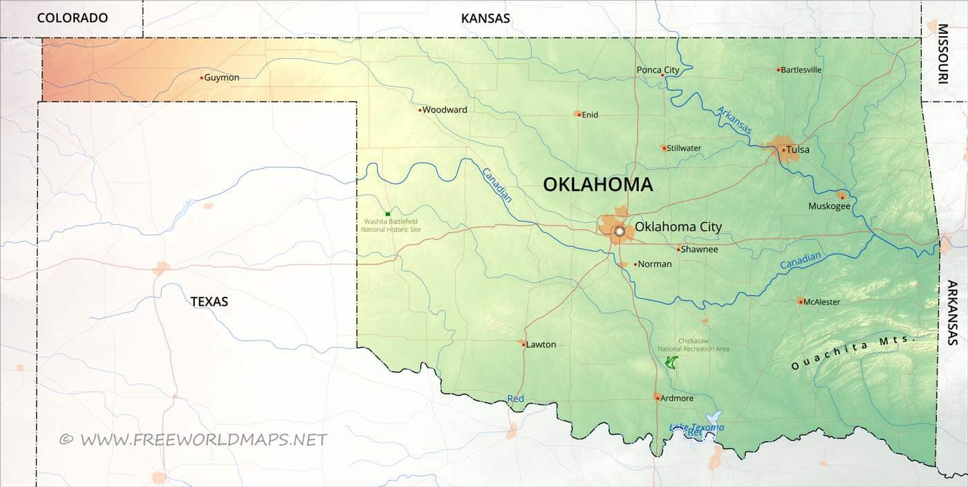 Ozark Mountains Oklahoma Map | Time Zones Map