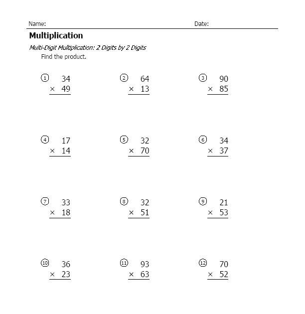 3 X 2 Multiplication Worksheet - Elmer Son's Multiplication Worksheets