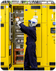 Man working in a data center