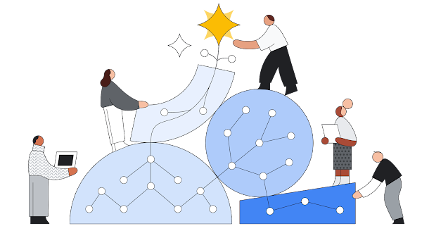 Illustration of people upskilling