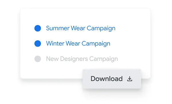 Illustration showing how to apply changes to multiple campaigns.