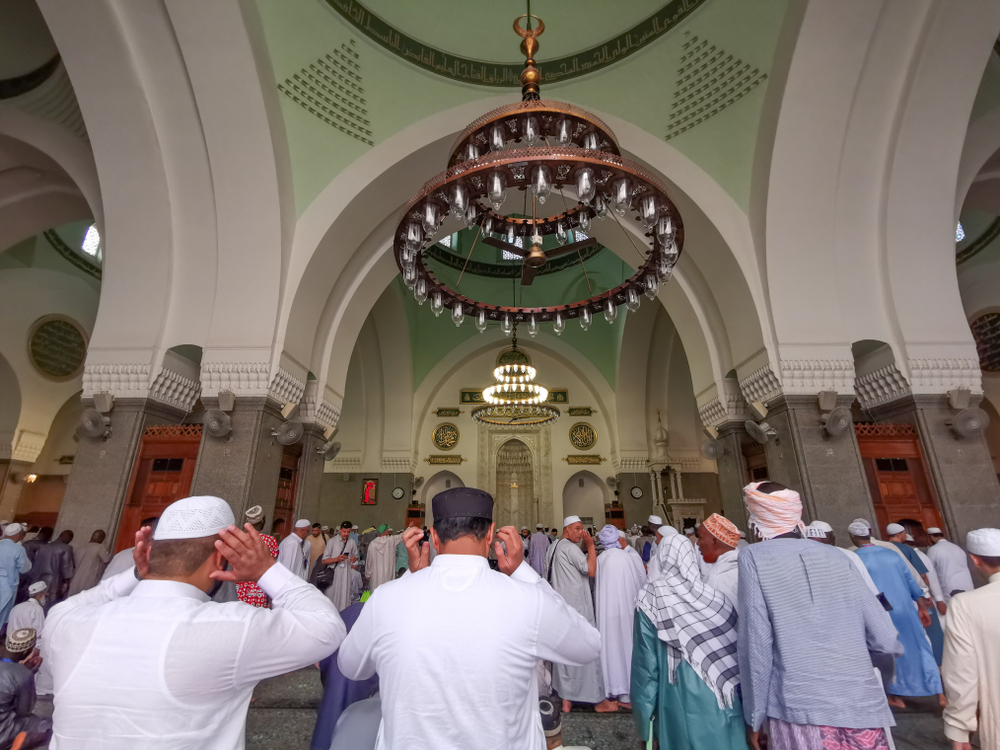 Inside Quba mosque, prayer hall, Madinah, Saudi Arabia