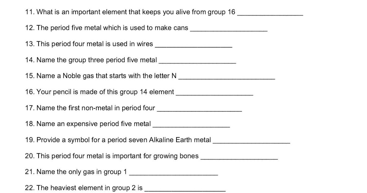 Nova Hunting The Elements Worksheet Pdf