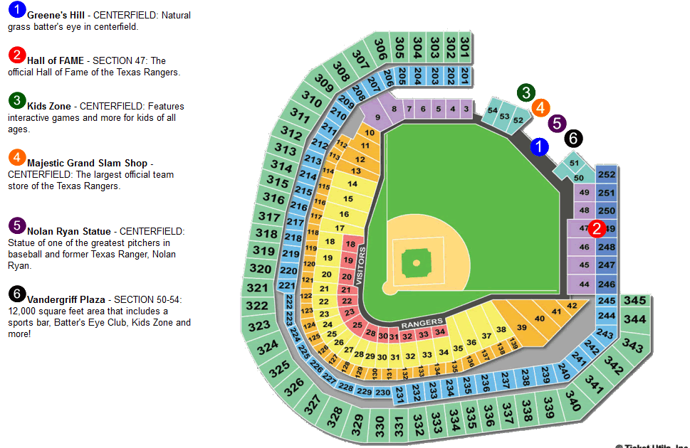 Globe Life Park Seating Map Afp Cv