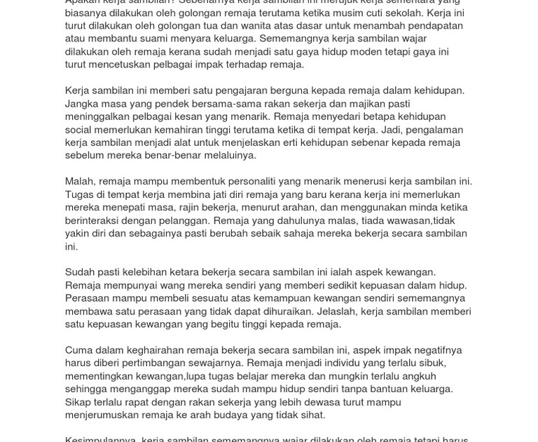 Contoh Karangan Aktiviti Semasa Cuti Sekolah - Kamu dikehendaki