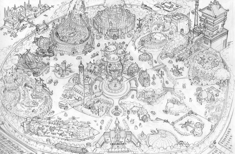 Theme Park Drawing - DIY