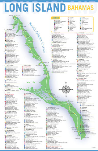 Long Island Bahamas Map - Points of Interest - Restaurants, Grocery ...