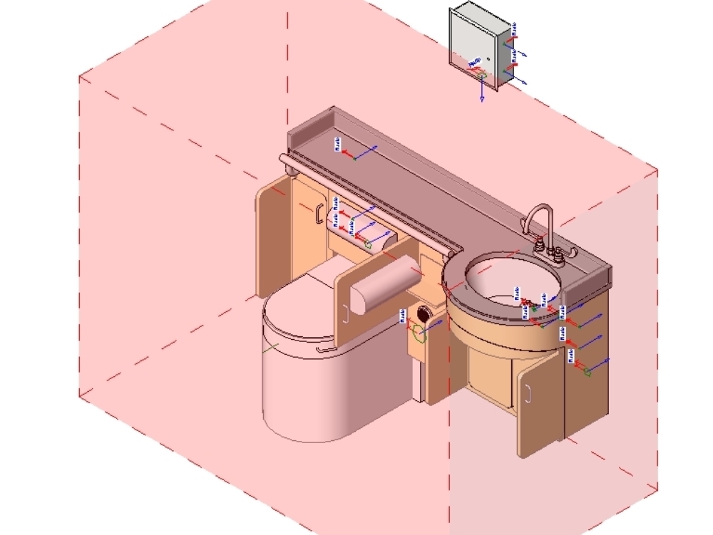 Family of complete bathrooms in revit