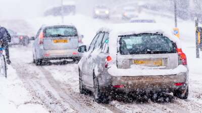 Cars in the snow