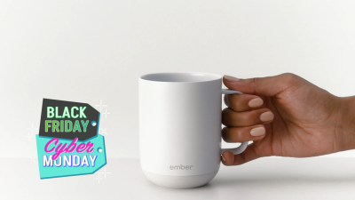 person grabbing an ember smart mug