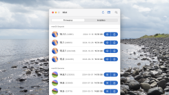 The main interface of Mist, which offers multiple versions of macOS as a download. 