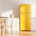 Yellow refrigerator in kitchen