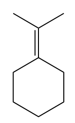 Alkene structure for ozonolysis reaction in organic chemistry.