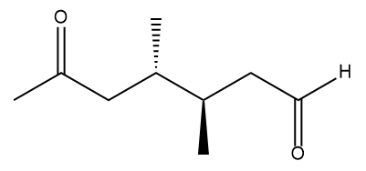 Chemical structure of a carbonyl compound for ozonolysis synthesis.