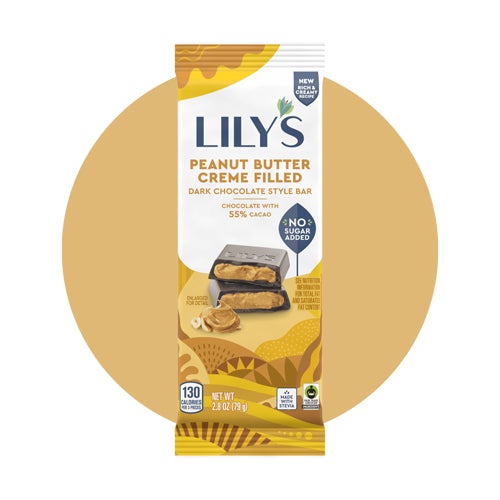 lilys peanut butter filled dark chocolate style bar