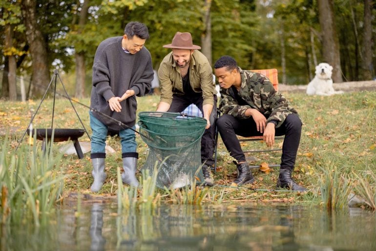 Friends fishing