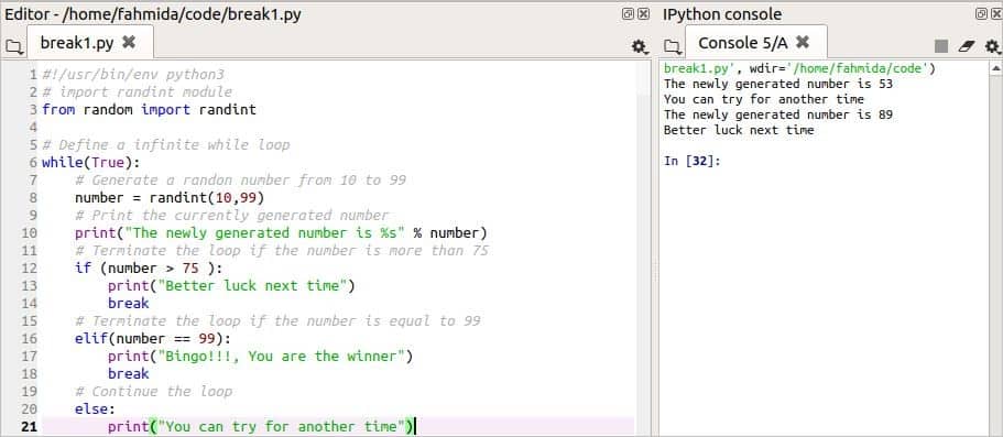 How To Use A Break And Continue Statement Within A Loop In Python