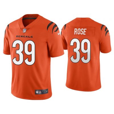 Men 2021 Winston Rose Cincinnati Bengals Orange Vapor Limited Jersey