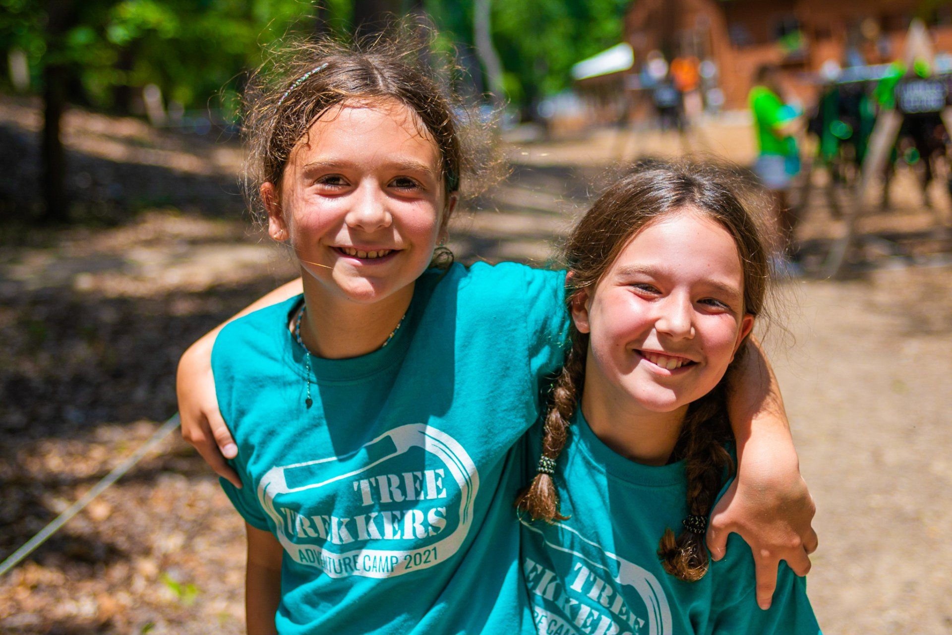 2 young girls smiling together