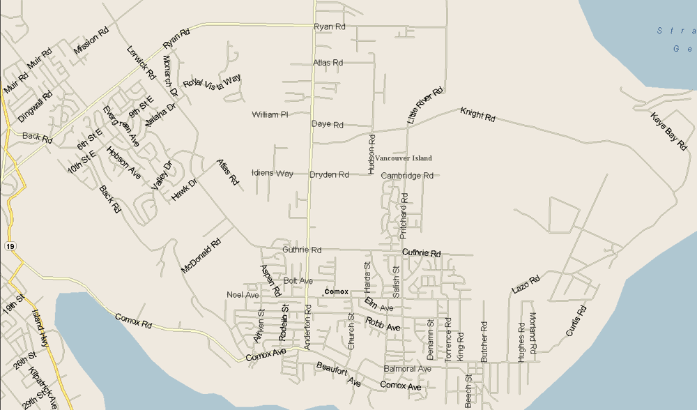 Comox Map, British Columbia